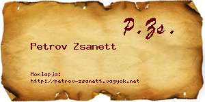 Petrov Zsanett névjegykártya